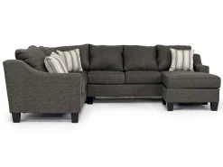 Mor Furniture Sectionals|Lucy Tux Sofa Chaise Sectional In Splash Linen, Right Facing