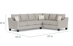 Mor Furniture Sectionals|Lucy Tux Sofa Sectional In Splash Charcoal, Right Facing