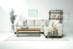 Mor Furniture Sectionals|Lucy Tux Sofa Sectional In Splash Charcoal, Right Facing
