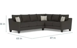 Mor Furniture Sectionals|Lucy Tux Sofa Sectional In Splash Charcoal, Right Facing