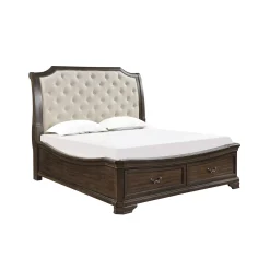 Mor Furniture Bedroom Sets|Lyndhurst Sleigh Bed W/ Storage, Dresser, Mirror & Nightstand In Vintage White, Queen