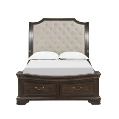 Mor Furniture Bedroom Sets|Lyndhurst Sleigh Bed W/ Storage, Dresser, Mirror & Nightstand In Vintage White, Queen