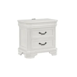 Mor Furniture Bedroom Sets|Lyndhurst Sleigh Bed W/ Storage, Dresser, Mirror & Nightstand In Vintage White, Queen