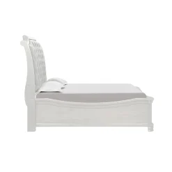 Mor Furniture Storage Beds|Beds|Lyndhurst Sleigh Bed W/ Storage In Vintage White, Queen