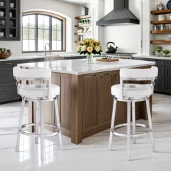 Mor Furniture Counter Height Stools|Barstools|Madrid Counter Height Stool In Auburn & Brown, Swivel