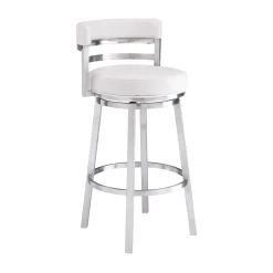 Mor Furniture Counter Height Stools|Barstools|Madrid Counter Height Stool In Auburn & Brown, Swivel