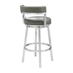 Mor Furniture Counter Height Stools|Barstools|Madrid Counter Height Stool In Auburn & Brown, Swivel