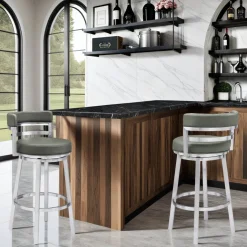Mor Furniture Barstools|Madrid Swivel Barstool In Gray