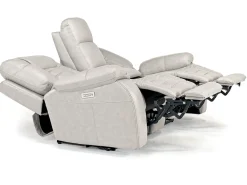Mor Furniture Reclining Loveseats|Loveseats|Malibu 3 Power Console Loveseat W/ Wireless Charger In Leather Chocolate