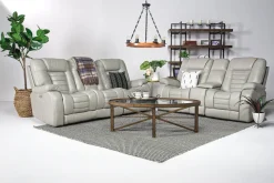Mor Furniture Reclining Loveseats|Loveseats|Malibu 3 Power Console Loveseat W/ Wireless Charger In Leather Chocolate