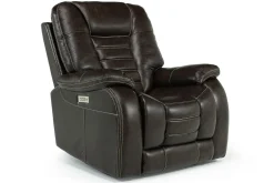 Mor Furniture Recliners|Malibu 3 Power Recliner In Leather Chocolate