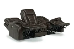 Mor Furniture Reclining Sofas|Sofas|Malibu 3 Power Sofa In Leather Chocolate
