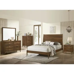 Mor Furniture Beds|Malibu Panel Bed In Walnut, Twin