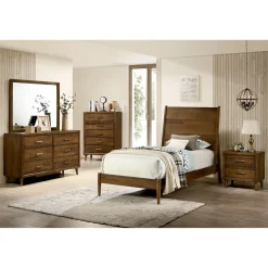 Mor Furniture Beds|Malibu Panel Bed In Walnut, Twin
