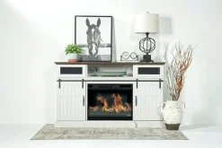 Mor Furniture Fireplace Tv Stands|Fireplaces|Manning Bluetooth Console W/ Fireplace Insert In White, 68 Inch