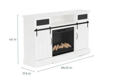 Mor Furniture Fireplace Tv Stands|Fireplaces|Manning Bluetooth Console W/ Fireplace Insert In White, 68 Inch