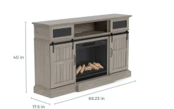 Mor Furniture Fireplace Tv Stands|Fireplaces|Manning Bluetooth Console W/ Fireplace Insert In White, 68 Inch