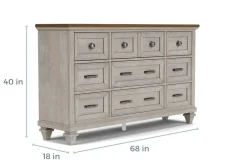 Mor Furniture Bedroom Sets|Mariana Bed, Dresser, Mirror & Nightstand In Vintage Creme, Queen