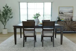 Mor Furniture Seating For 4|Dining Room Sets|Mariana Dining Table & 4 Chairs In Vintage Mocha