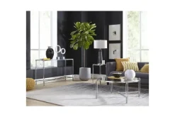 Mor Furniture Sofa & End Tables|Marilyn Sofa Table In Glass/Acrylic/Polished Stainless Steel
