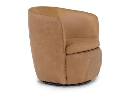 Mor Furniture Chairs|Market Swivel Club Chair In Noce Taupe Leather