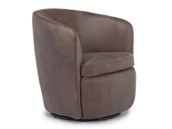 Mor Furniture Chairs|Market Swivel Club Chair In Noce Taupe Leather