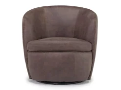 Mor Furniture Chairs|Market Swivel Club Chair In Noce Taupe Leather