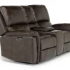 Mor Furniture Reclining Loveseats|Reclining Sofas|Martina 2 Power Loveseat In Dark Brown