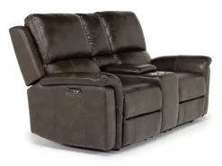 Mor Furniture Reclining Loveseats|Reclining Sofas|Martina 2 Power Loveseat In Dark Brown