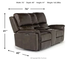 Mor Furniture Reclining Loveseats|Reclining Sofas|Martina 2 Power Loveseat In Dark Brown