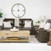 Mor Furniture Living Room Sets|Martina 2 Power Sofa & Loveseat In Dark Brown