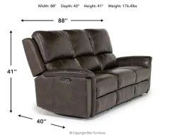 Mor Furniture Reclining Sofas|Sofas|Martina 2 Power Sofa In Dark Brown