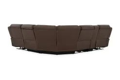 Mor Furniture Reclining Sectionals|Sectionals|Max 6 Piece 2 Power Sectional In Aline Timber Leather