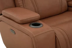 Mor Furniture Reclining Sectionals|Sectionals|Max 6 Piece 2 Power Sectional In Aline Timber Leather
