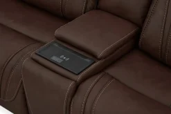 Mor Furniture Reclining Sectionals|Sectionals|Max 6 Piece 2 Power Sectional In Aline Timber Leather