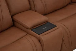 Mor Furniture Reclining Sectionals|Sectionals|Max 6 Piece 2 Power Sectional In Aline Timber Leather