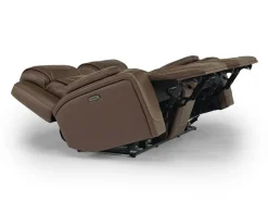 Mor Furniture Reclining Loveseats|Loveseats|Max 2 Power Console Loveseat In Aline Timber Leather