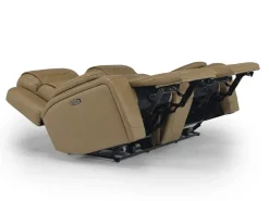 Mor Furniture Reclining Loveseats|Loveseats|Max 2 Power Console Loveseat In Aline Timber Leather