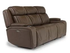 Mor Furniture Reclining Sofas|Sofas|Max 2 Power Sofa In Aline Butternut Leather
