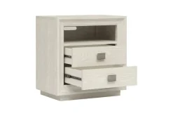 Mor Furniture Nightstands|Maxime 2 Drawer Nightstand W/ Usb In Sugar