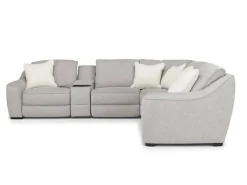 Mor Furniture Reclining Sectionals|Sectionals|Mayflower 6 Piece 2 Power Sectional W/ Audio Console In Ashland Sand