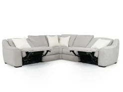 Mor Furniture Reclining Sectionals|Reclining Sofas|Mayflower 5 Piece 2 Power Sectional In Ashland Sand