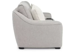 Mor Furniture Reclining Loveseats|Loveseats|Mayflower 2 Power Audio Console Loveseat In Ashland Sand