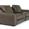 Mor Furniture Reclining Loveseats|Loveseats|Mayflower 2 Power Audio Console Loveseat In Seville Umber Leather