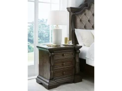 Mor Furniture Nightstands|Maylee 2 Drawer Charging Nightstand In Dark Brown