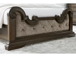 Mor Furniture Upholstered Beds|Beds|Maylee Upholstered Panel Bed In Dark Brown, Queen