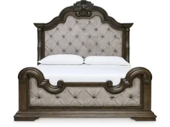 Mor Furniture Upholstered Beds|Beds|Maylee Upholstered Panel Bed In Dark Brown, Queen