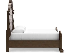Mor Furniture Upholstered Beds|Beds|Maylee Upholstered Panel Bed In Dark Brown, Queen