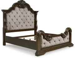 Mor Furniture Upholstered Beds|Beds|Maylee Upholstered Panel Bed In Dark Brown, Queen