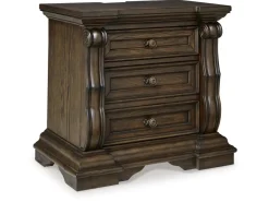 Mor Furniture Bedroom Sets|Maylee Upholstered Panel Bed, Dresser, Mirror & Nightstand In Dark Brown, Queen